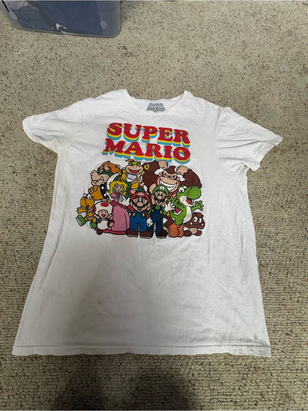 Super Mario Nintendo Character Group Graphic T-Shirt White Size Medium